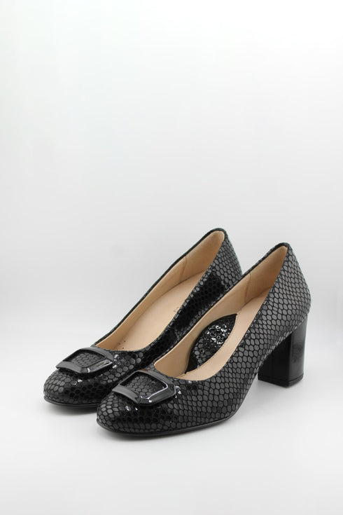 DFC Relax Hexagonal Textured Block Heel Pumps